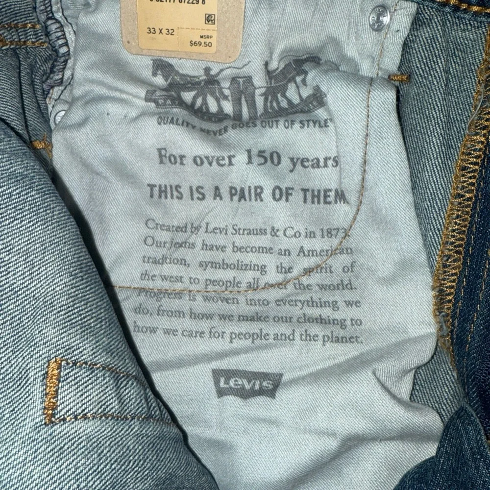 Levis 559 Jeans Relaxed Straight 100% Cotton Size 33x32 NEW Adult Denim - Picture 10 of 12